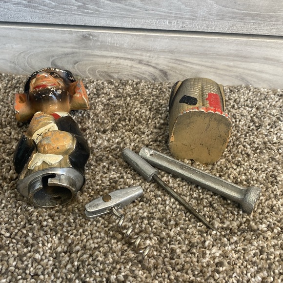 Vintage Cast Iron Bar Bum barware tool set Ice Pick Mashers Bottle Opener - Picture 5 of 7